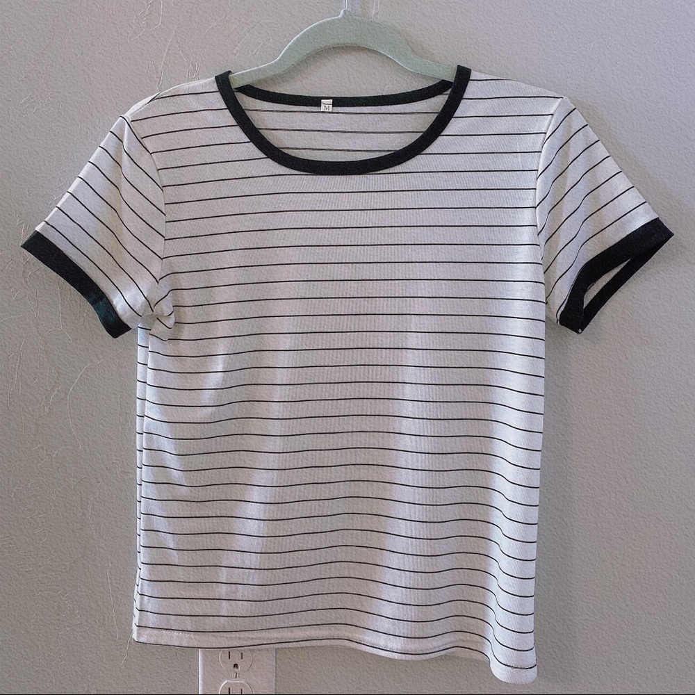 black and white stripe T-shirt